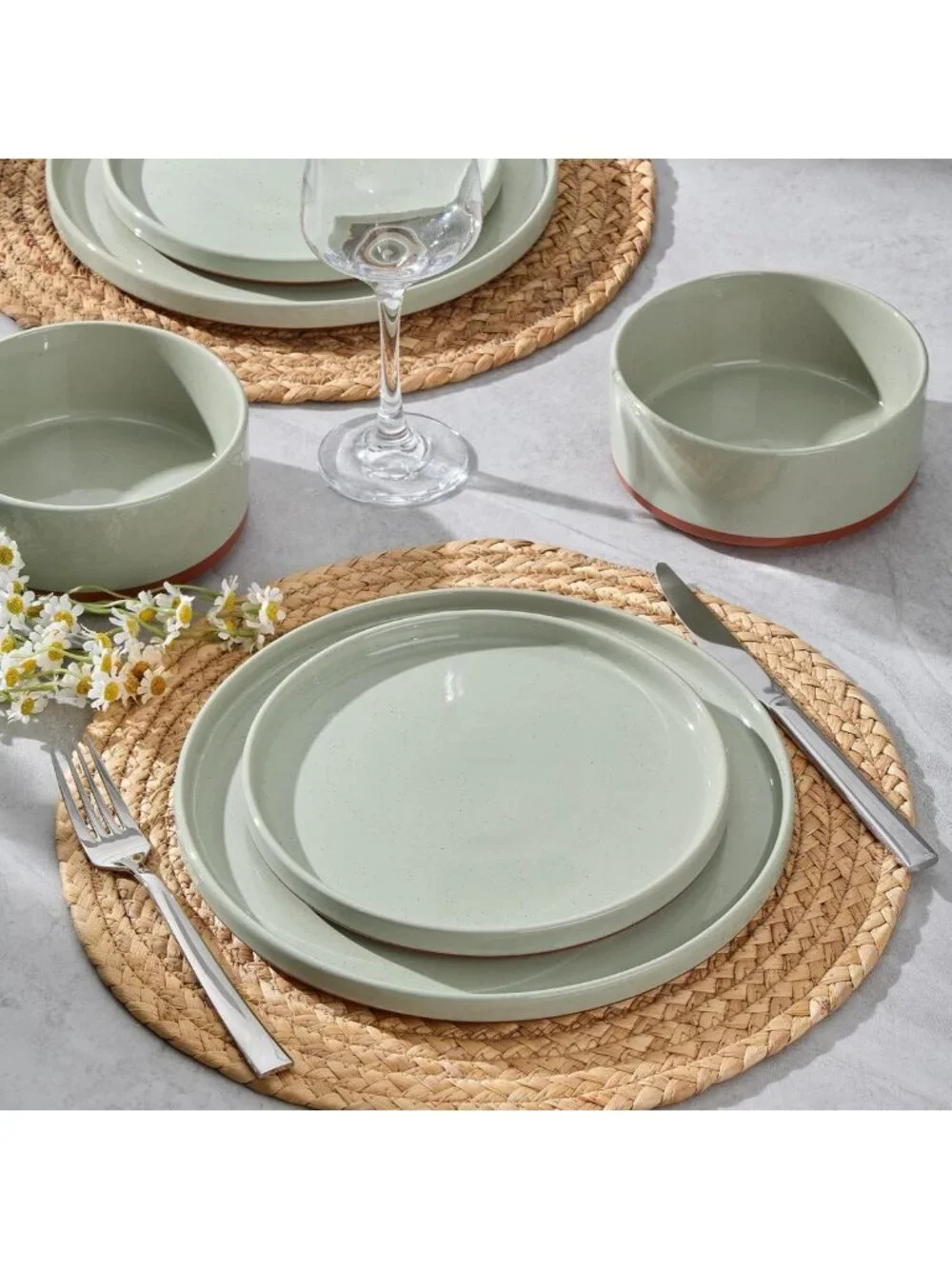 Modern 12-Piece Stoneware Dinnerware Set for 4 | Stylish & Durable Tableware
